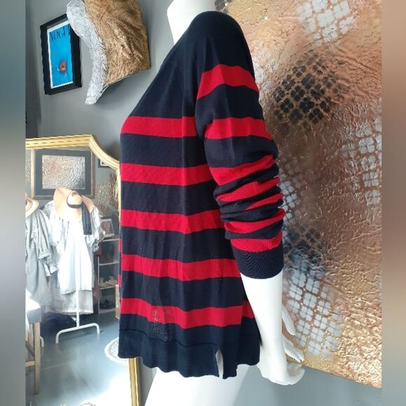 Zara Red and Navy Striped Sweater - Picture 4 of 10